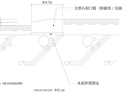 门槛石节点 门槛石节点 施工图