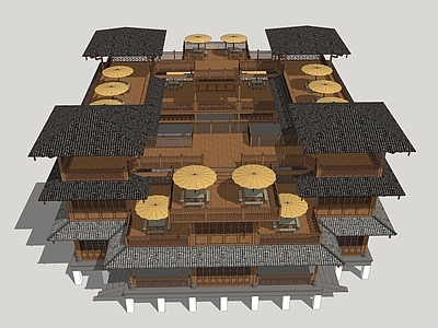中式古建筑 古建筑 院子 影视美陈