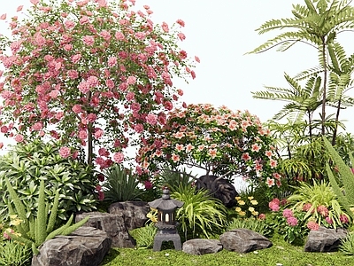 花草组合 花境 花卉 玫瑰花 月季花 植物堆