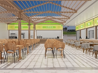 现代新中式食堂 食堂明档 露天餐厅 食堂加建
