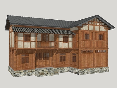 中式古建筑 民居 川西 彝族建筑