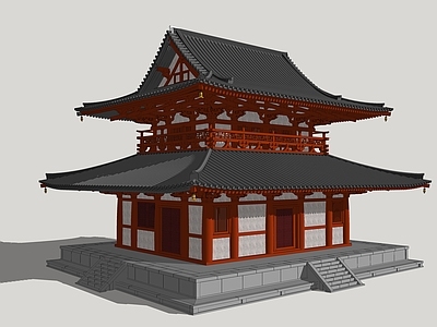 中式古建筑 唐代建筑 古建筑