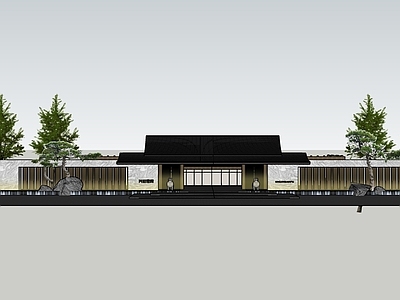 现代中式入口大门 入口大门 展示区大门 大门 小区入口大门