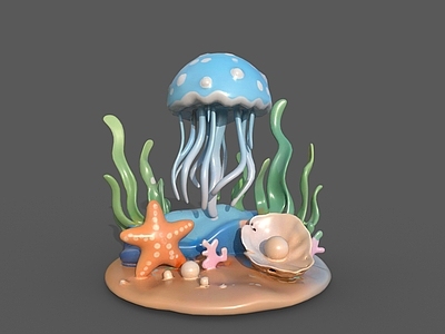 简约景观雕塑 水母雕塑 卡通动物雕塑 海洋风格雕塑 水母 海豚