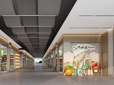 现代新中式其他公共空间 现代新中式市集 农贸市场 市集陈列 农贸市场陈列 新中式农贸商场
