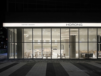 现代街道外景 商业街外景 街道夜景 人行道 道路 商店店铺