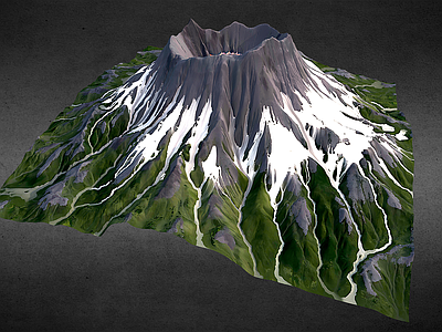 现代其他景观小品 火山 雪山 冰川 高原 山