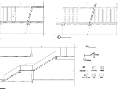 现代楼梯节点 楼梯剖面 楼梯立面节点 施工图