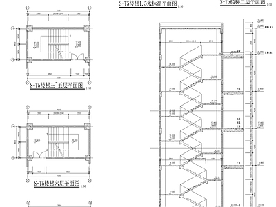 现代楼梯节点 楼梯剖面 楼梯立面节点 施工图