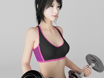 现代健身美女人物