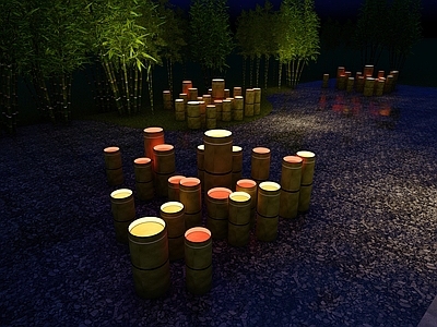现代其他小品 景观灯 竹景观