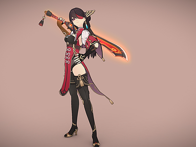 女人 卡通女刀客 女战士 美女杀手 佣兵 手绘魔女