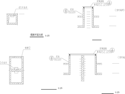 现代楼梯节点 楼梯剖面 楼梯立面节点 施工图