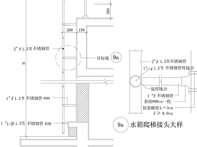 现代楼梯节点 楼梯剖面 楼梯立面节点 施工图