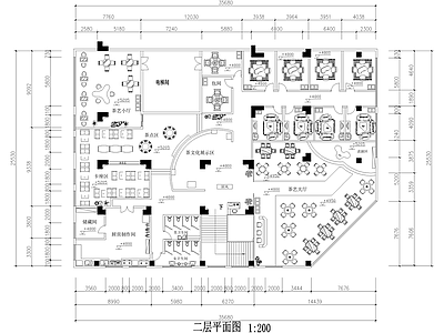 中式茶馆 茶室茶吧茶庄会所 茶楼 茶艺大厅卡座包厢 展厅包间 施工图