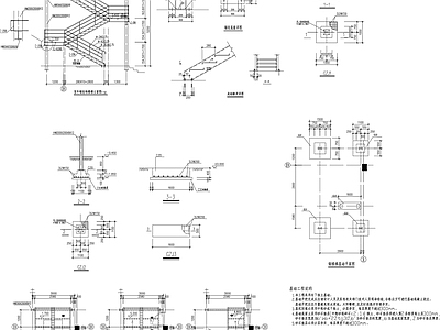 现代楼梯节点 楼梯剖面 楼梯立面节点 施工图