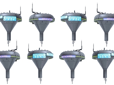 现代艺术风格建筑 宇宙飞船灯塔 赛博朋克飞船建筑 未来科幻灯塔建筑 外星飞船