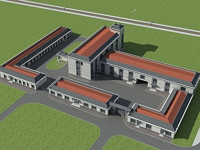 中式古建厂区规划厂房
