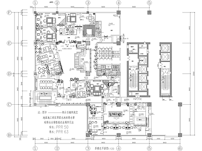 茶馆 茶室茶吧平面图 茶楼 总平面顶面地面 包间包厢 施工图