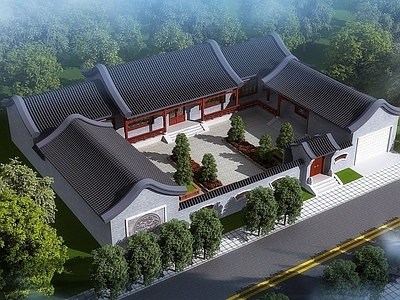 中式古建别墅外观