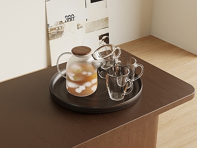 厨房用品 现代玻璃水壶 水杯