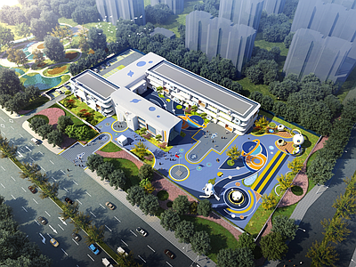 现代简约幼儿园 16班幼儿园 现代幼儿园 太空主题幼儿园 幼儿园景观
