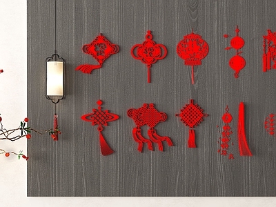 中式挂件 装饰品 挂件 中国结 剪纸 春节花
