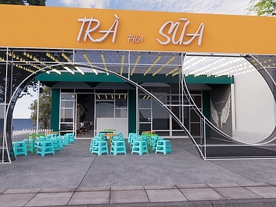 现代新中式咖啡厅 咖啡牛奶茶店