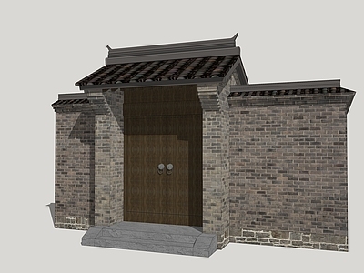 中式古建筑 院门 庭院