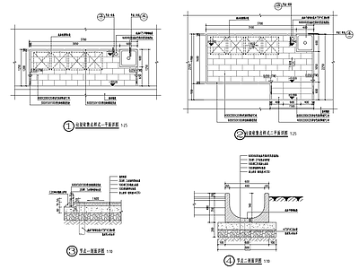 现代垃圾桶 垃圾桶 小区拖把池 施工图