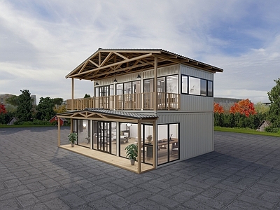 现代风格建筑 网红集装箱 集装箱民宿 集装箱 集装箱风格建筑