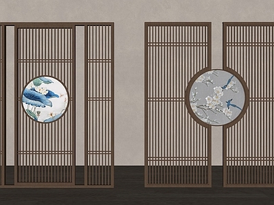 新中式隔断 木隔断 新中式屏风 餐厅隔断 屏风隔断 禅意屏风