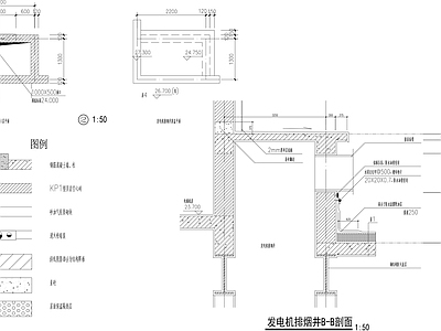 屋顶节点 发电机排烟井 施工图