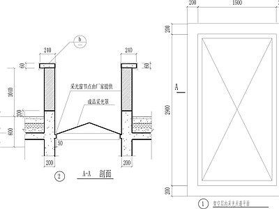 建筑综合节点 架空层 采光天蓬 施工图