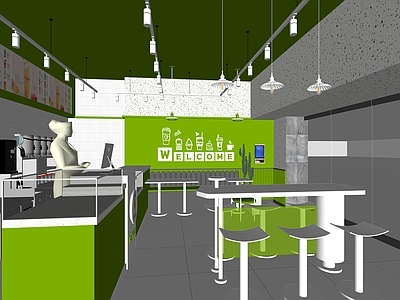 现代新中式奶茶店 现代奶茶店