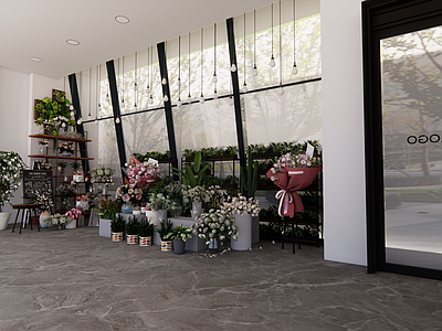 现代办公景观 鲜花一角
