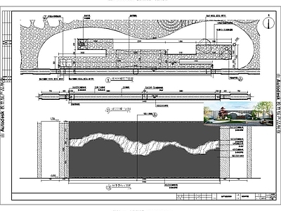 新中式中式庭院 花园庭院 私家庭院 施工图
