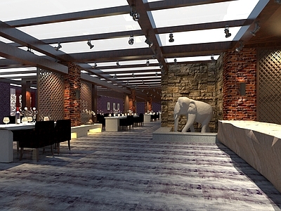 新中式现代酒店餐厅 新中式餐厅 中式酒店大厅 酒店宴会厅