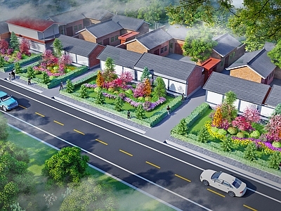 中式现代乡村公园 设计 建筑 景观 绿化