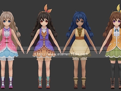 现代虚拟人物 幻想神域游戏角色人物女