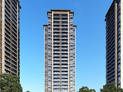 现代风格高层住宅小区