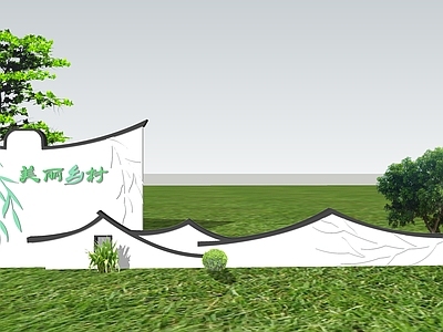 新中式中式其他小品 美丽乡村景观 村庄标识景观小品 徽派建筑景观
