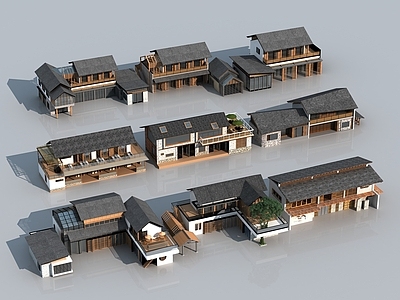 现代民宿建筑 平地民宿建筑 独家民宿建筑 木房子 民房