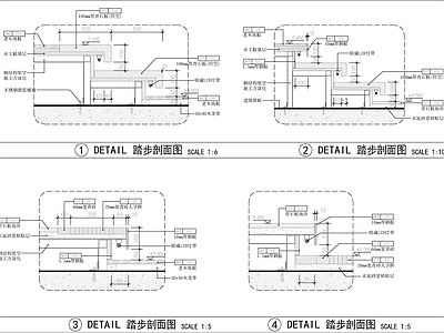 地台节点 踏步暗藏灯带做法 施工图
