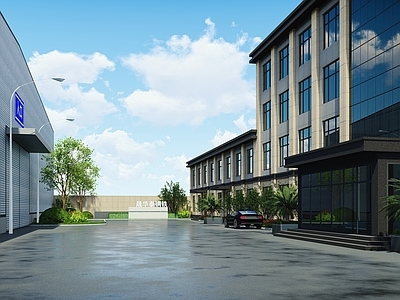 现代厂房 现代厂房建筑 厂房园区 办公建筑