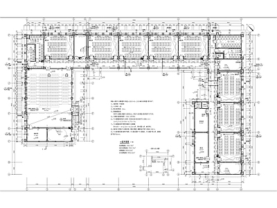 新中式学校建筑 卫校 教学楼 建筑 施工图