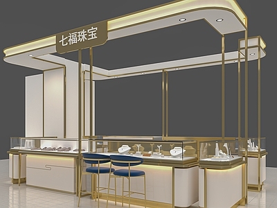 现代珠宝店 商场店铺 珠宝店 商场珠宝店 珠宝展柜 珠宝弧形展柜