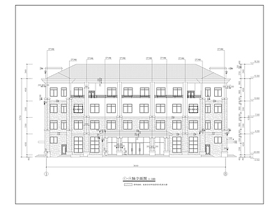 新中式办公楼建筑 公共服务中心 技术业务用房 施工图