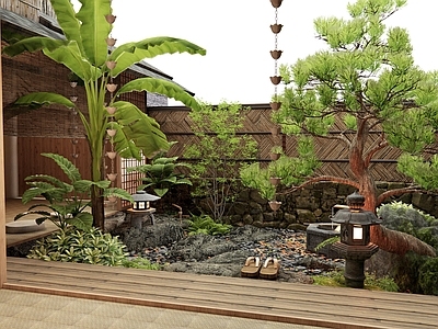 日式中式庭院 乡村庭院 民宿庭院 杂木庭院 景观石头 植物造景