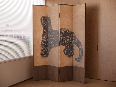 中古屏风 可折叠屏风 木屏风